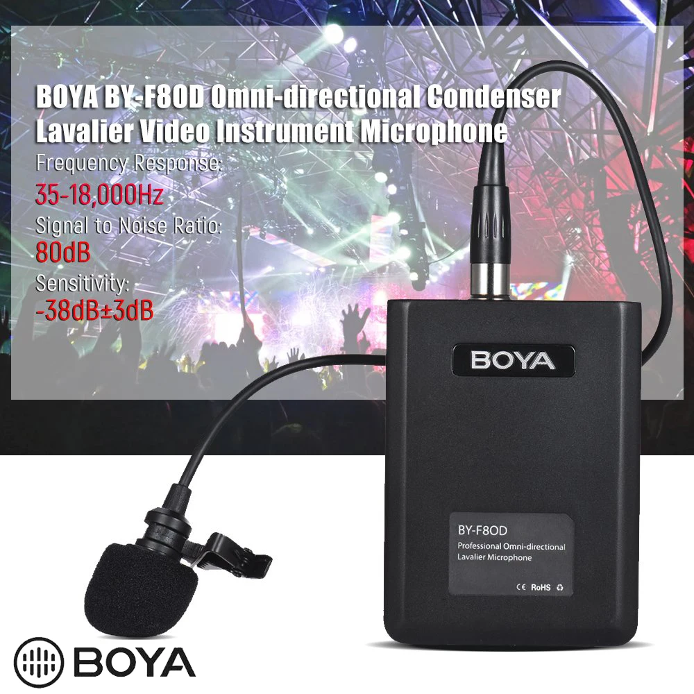 BOYA BY-F8OD XLR Lavalier микрофон для инструментов для вокальной акустической гитары применение театральной музыки для съемок фильмов