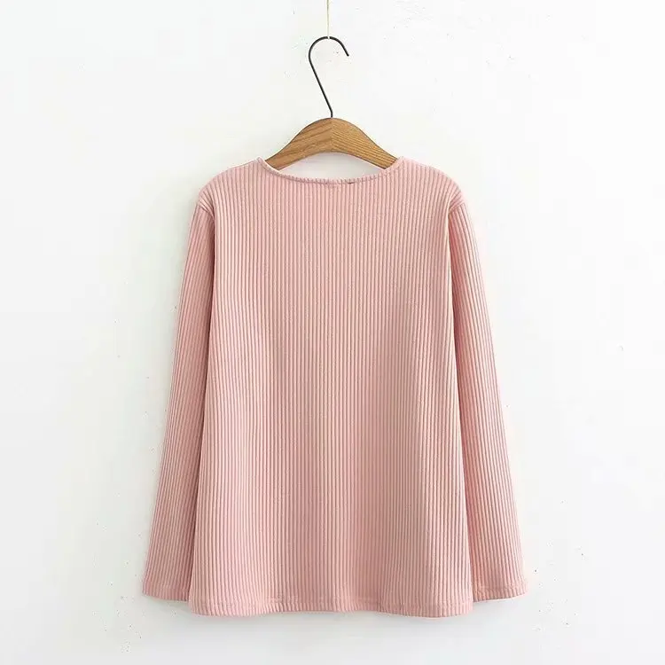 V-neck Basic Sweater Women Plus Size 3XL Thin Autumn Spring Solid Casual Sweater KKFY2691