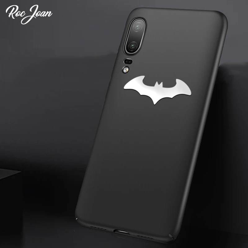 Roc Joan 3D Silver Batman PC Case For Huawei P20 Mate 20 Pro Lite P Smart Plus Cover Metal Bat Nova 3i P10 P8 P9 Cases |