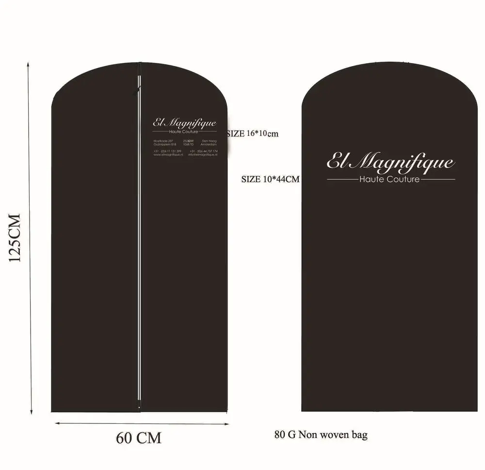 

custom 60*125cm garment bag suit cover logo printing