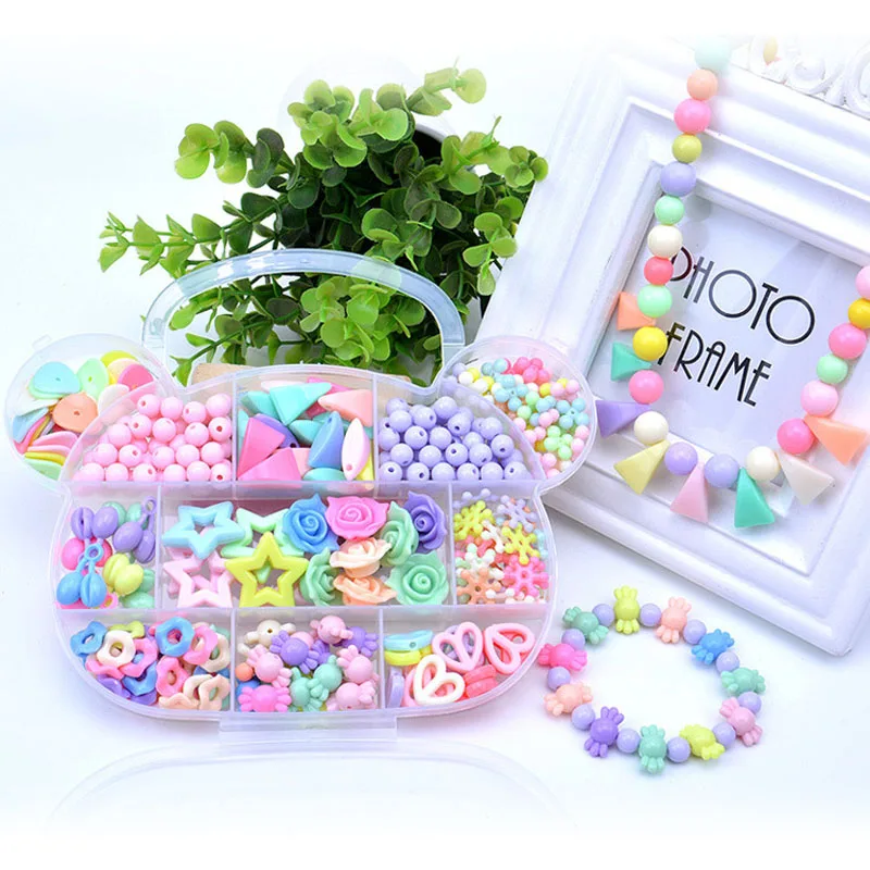 DIY Toys for Girl Children String Beads Make Up Puzzle Toys Jewelry Necklace Bracelet Building Kit Educational Jigsaw Puzzle Toy