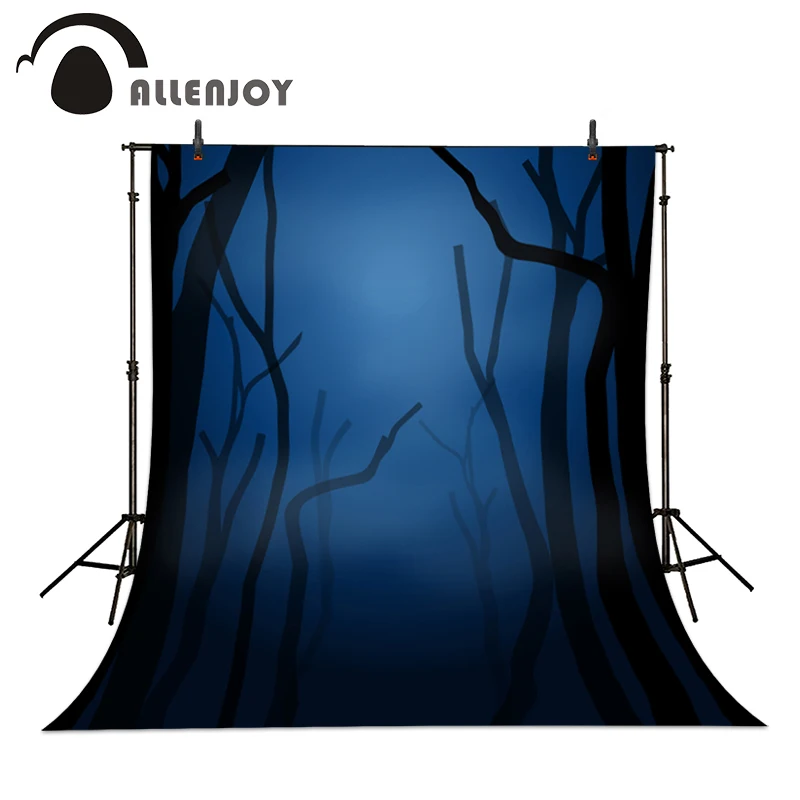 Allenjoy Photographic backdrop Hazy Blue Forest Trees Halloween Baby Vinyl Camera fotografical background photography studio | Электроника