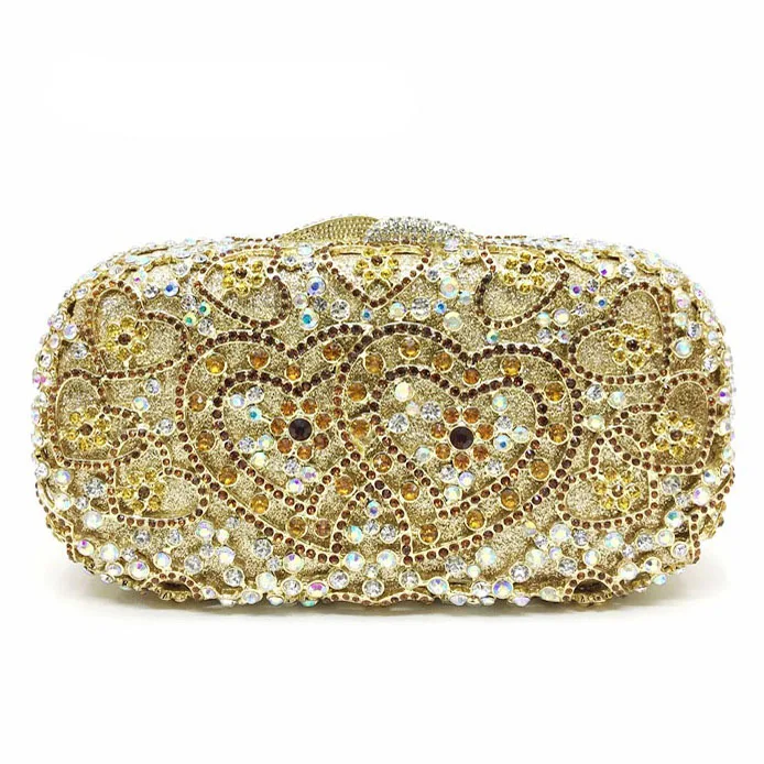 Big Size Shiny Makeup Bag Rhinestone Heart Women Handbag Fresh Full