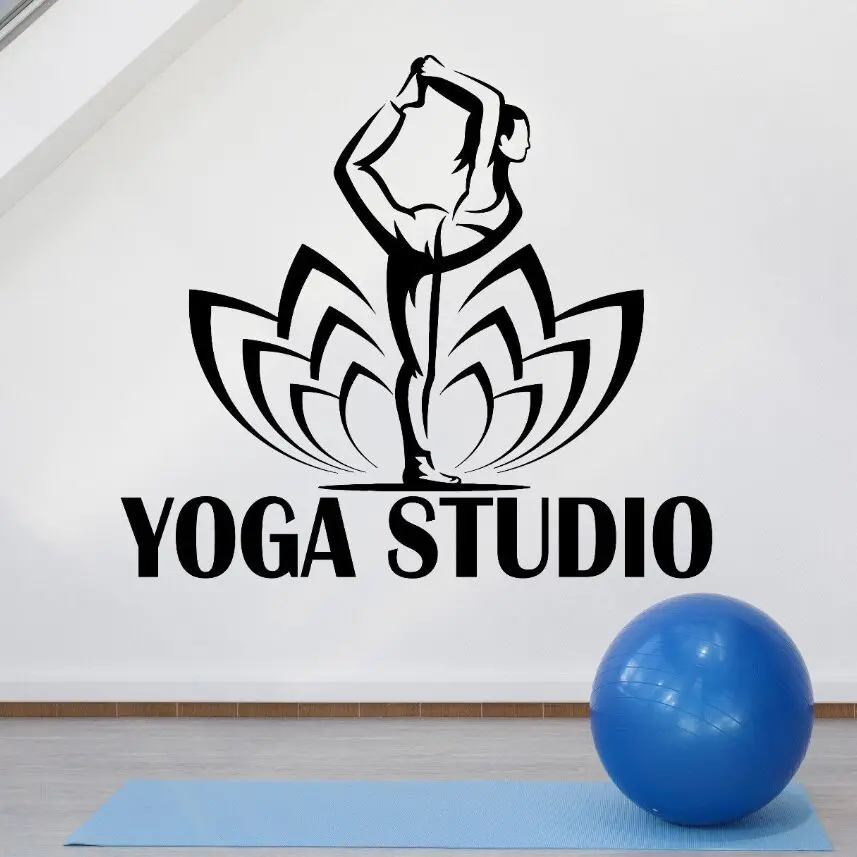 Vinyl Wall Decal Yoga Studio Logo Wall Decal Vinyl Yoga Pose Lotus