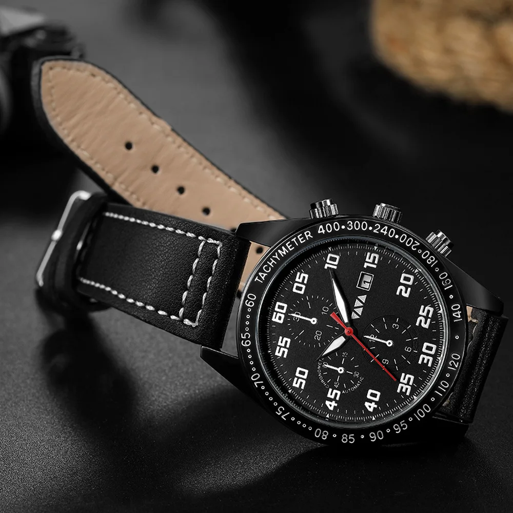 

Va Va Voom Men's Sports Military Quartz Watches Chronograph Chronograph Third Table Multifunction Water Resistant Wristwatch