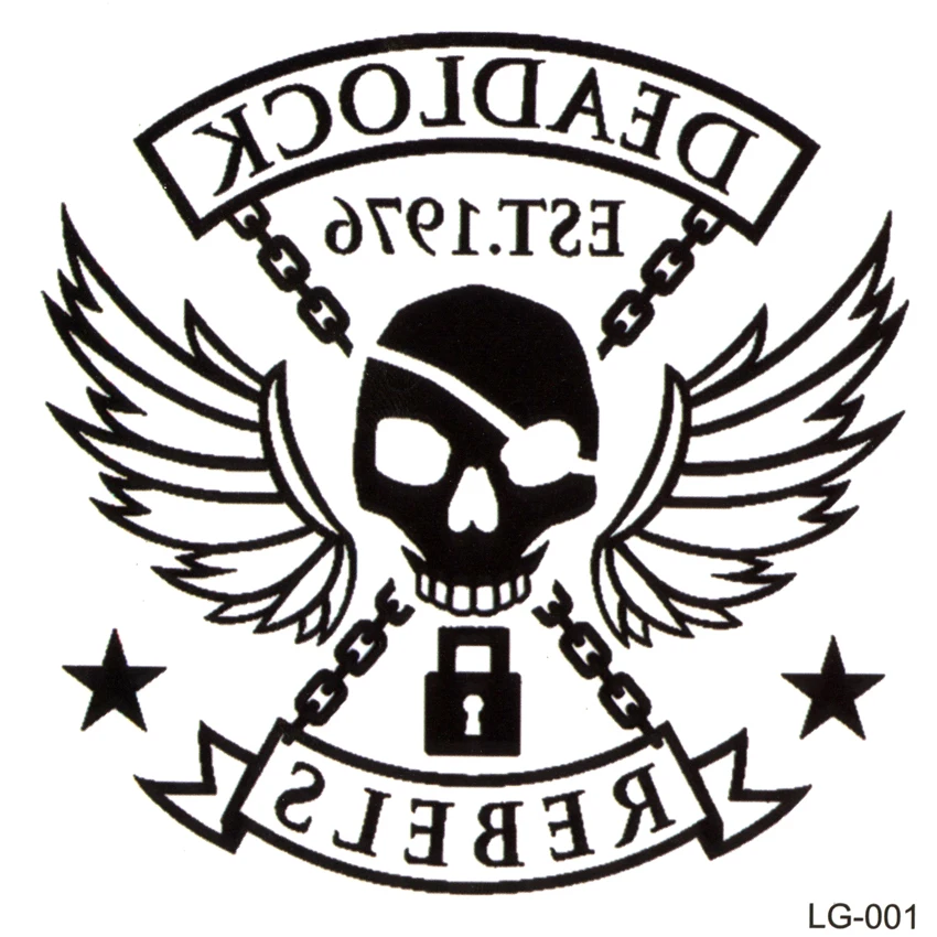 

Большая Временная тату-наклейка Deadlock Rebels, временная татуировка на рукавах, Харадзюку