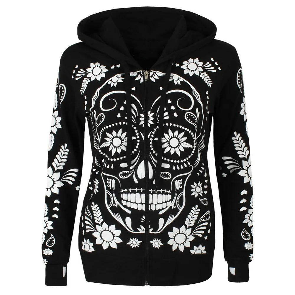 

Harajuku Sweatshirt Hoodies Winter 2018 Women Streetwear Skull Print Kpop Top Hoodie Korean Style Womens Clothing Moletom