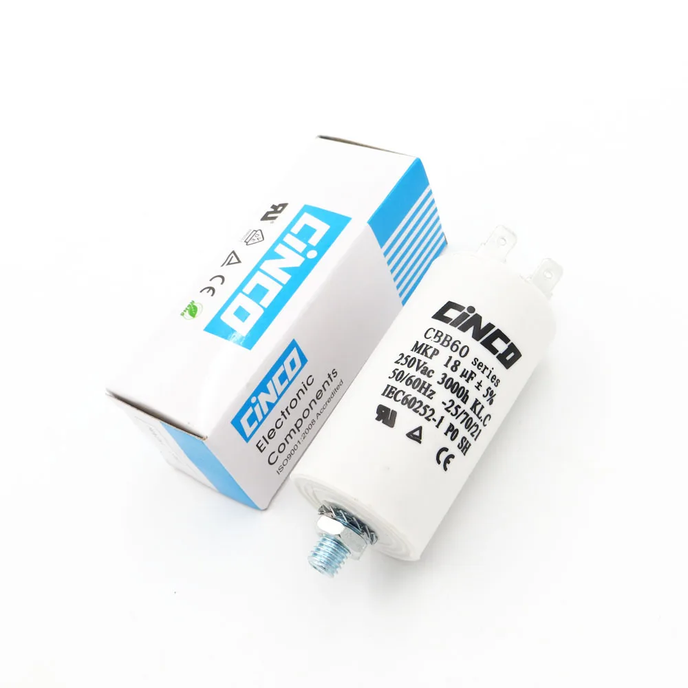 

18MFD 250VAC CBB60 Motor Run Capacitors Polypropylene Film Ac 250V 220V Water Pump electrical Capasitor engine 18uf 18mf