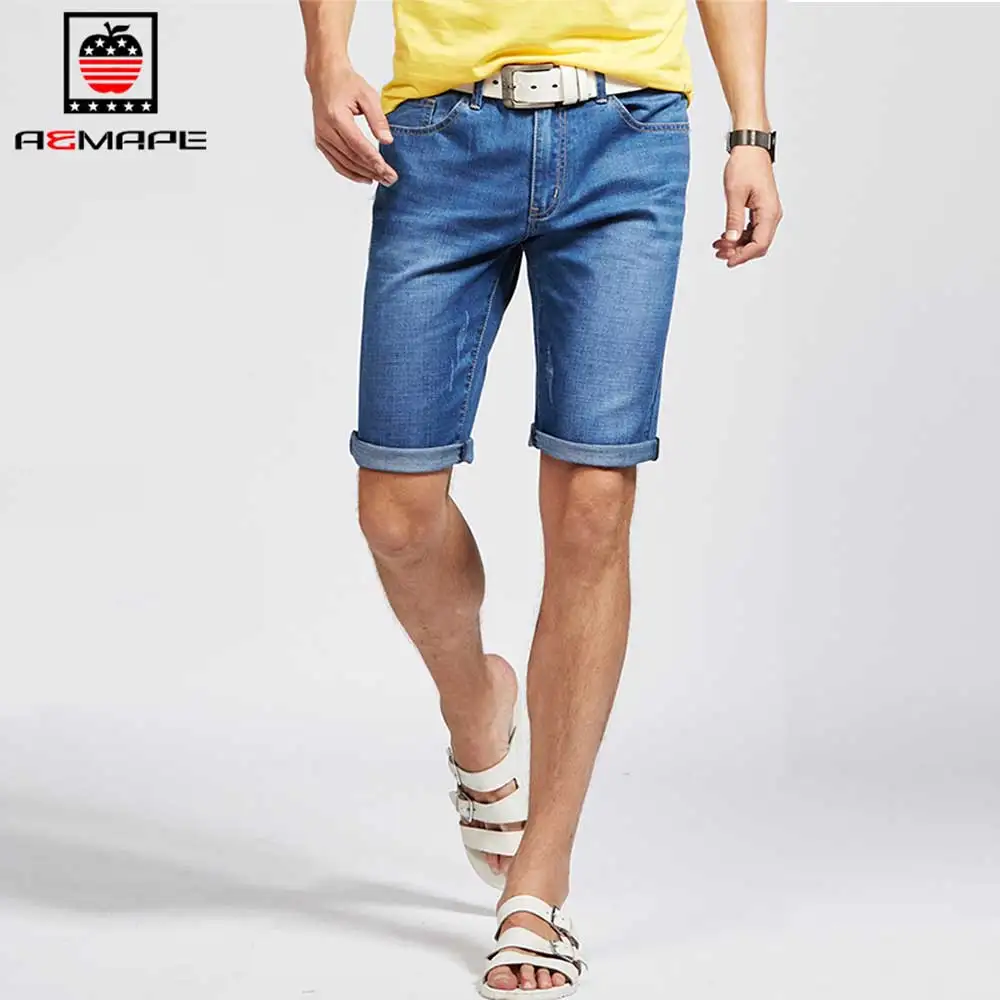 AEMAPE New Arrival Men's Slim Fit Jeans Shorts Brand Quality Summer