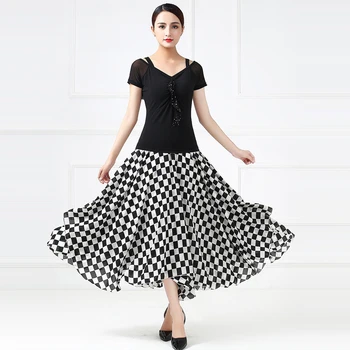 

2019 Summer New Modern Dance Skirt Breathable Dress Waltz Practice Ballroom Competition/Performance Dance Skirt