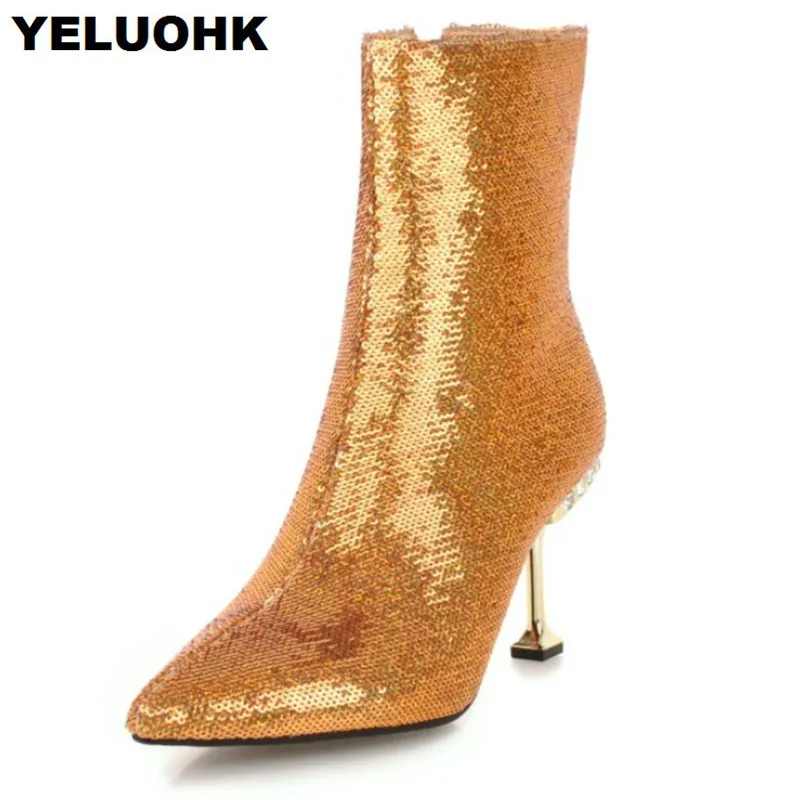 sparkly high heel boots