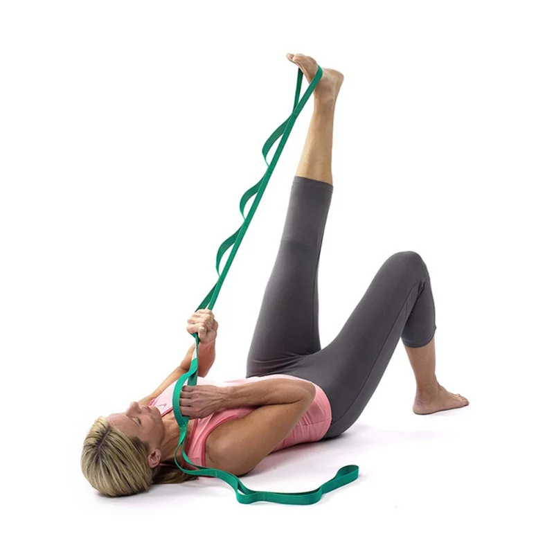 

2019 New high quality 2.5 m assisted yoga stretch strength resistance pull band flexible belt flexible with 4 colors