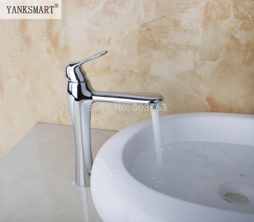 

YANKSMART Waterfall Construction Real Estate Bathroom Basin Sink Deck Mounted Chrome Ceramic Hole MF-1170 Tap Mixer Faucet