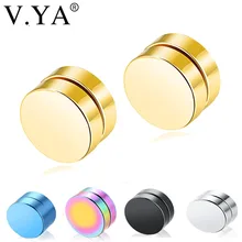 V. YA магнитные серьги-гвоздики для мужчин и женщин, модные, нержавеющая сталь, 1 шт., не пирсинг, унисекс, Модные поддельные серьги