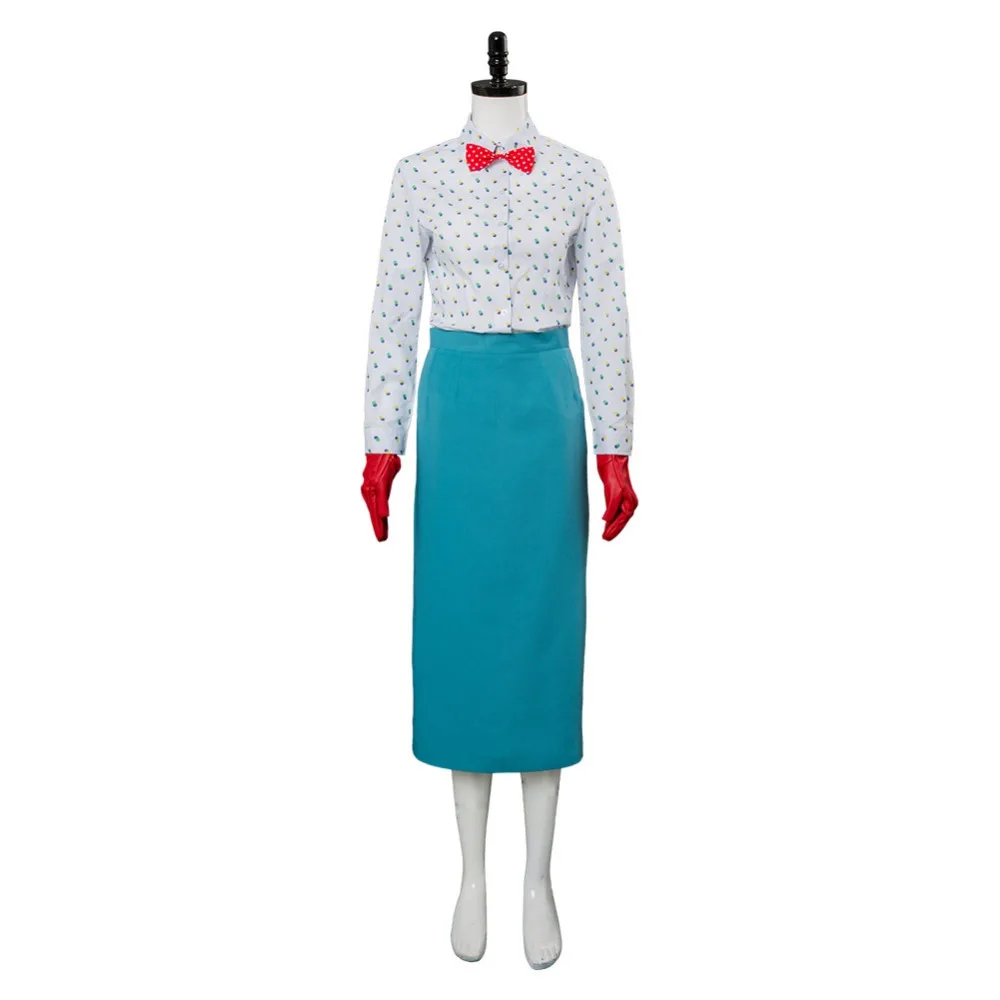 Мария косплей Poppins возврат костюм Мэри для детей платье девочек взрослых женский
