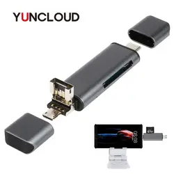 YUNCLOUD Тип-C USB 2,0 чтения карт памяти адаптера высокое Скорость Micro SD Card Reader для Android компьютер заголовки расширения