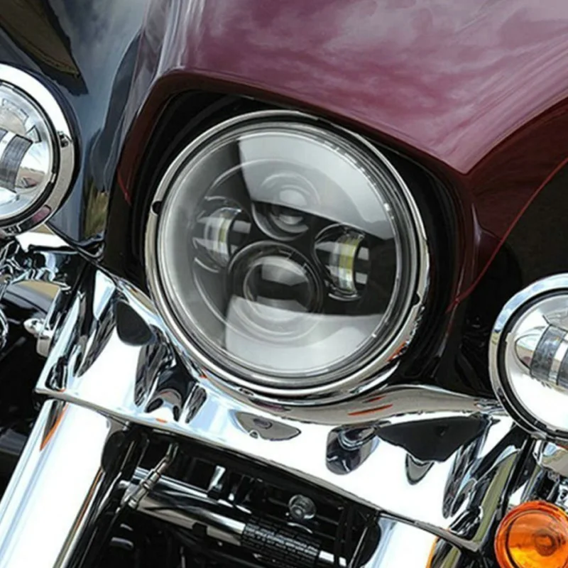 FADUIES 7inch Harley motorcycles 40W BlackChrome LED Projection Daymaker HiLo Beam Headlight For Harley Davidson LED HeadLamp (16)