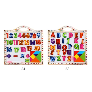 

Digital Letters Wooden Whiteboard Number Magnetic Drawing Board 3-6 Years Old Children Puzzle Early Education Learn Toys