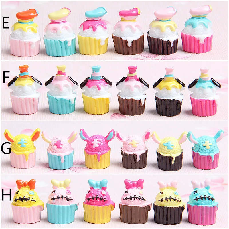 

10Pcs Cartoon Miniature Simulation Cake Flat Back Resin Cabochon Flatbacks Artificial Food DIY Phone Decoration Crafts Scrapbook