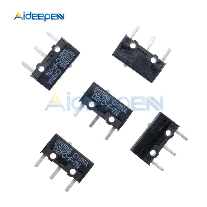 5 шт./лот OMRON Mouse Micro Switch кнопка для мыши с резьбой 3 штырьками поддержкой D2FC новая