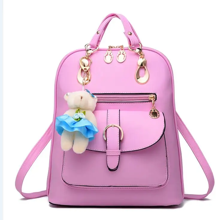 Casual Design Luxury New PU Leather Backpacks Women Fashion Travel Backpacks Female Good Quality girl school