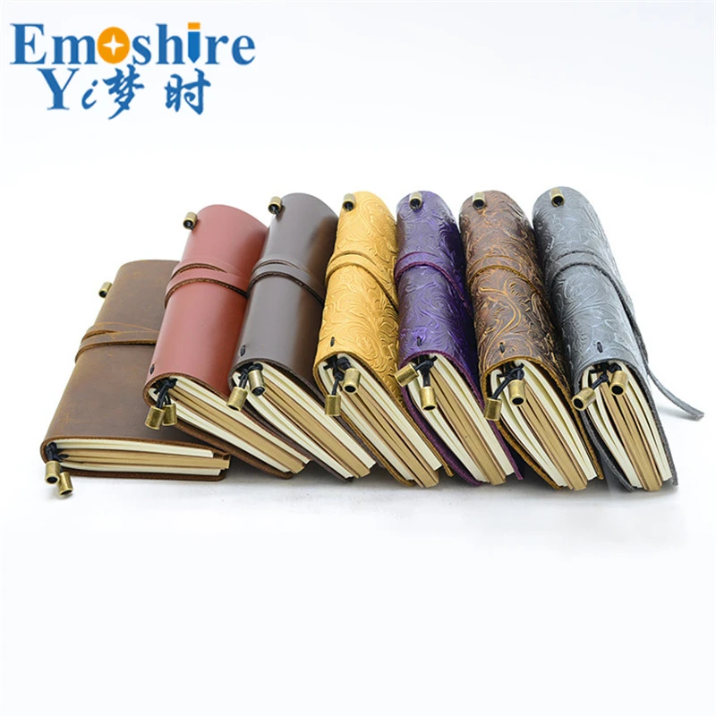 Emoshire Leather notebook manufacturers customized first layer of leather loose-leaf notebook business notebook customized logo (1)