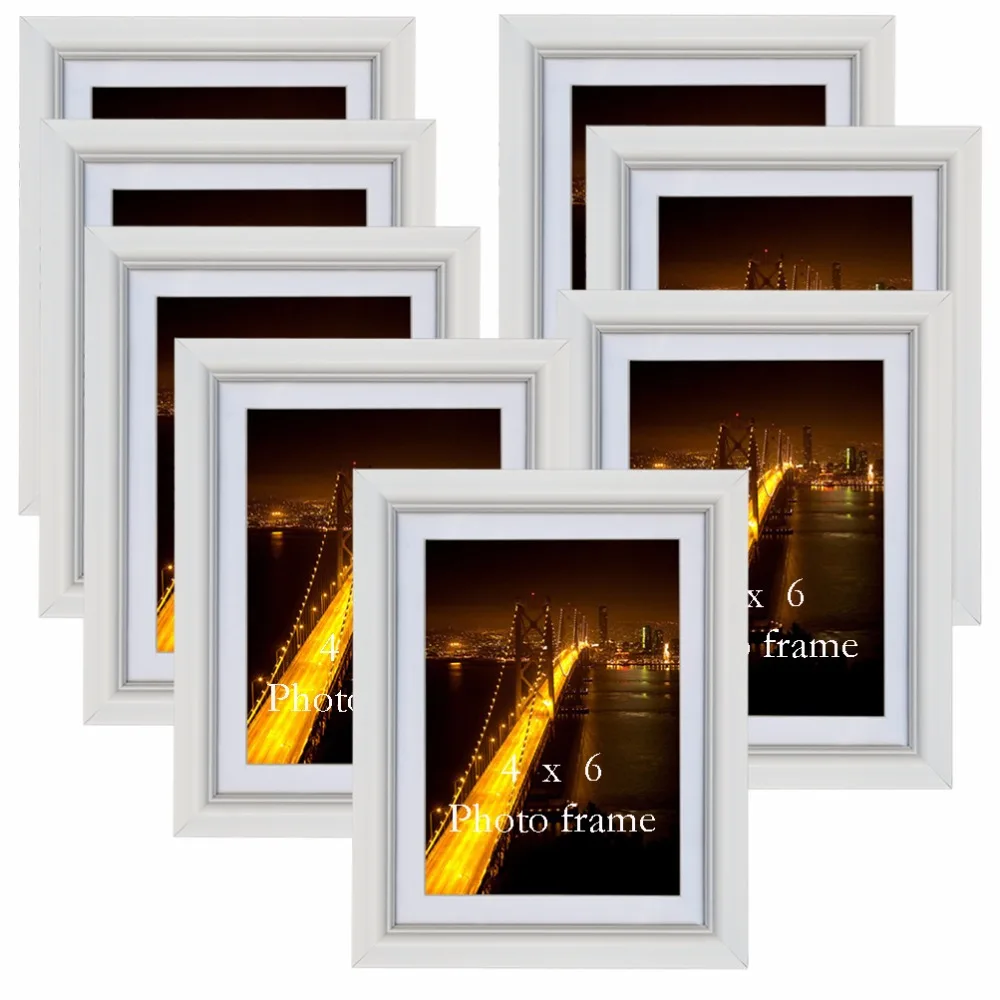 Giftgarden 4x6 белые художественные настенные фоторамки модные деревянные рамки для