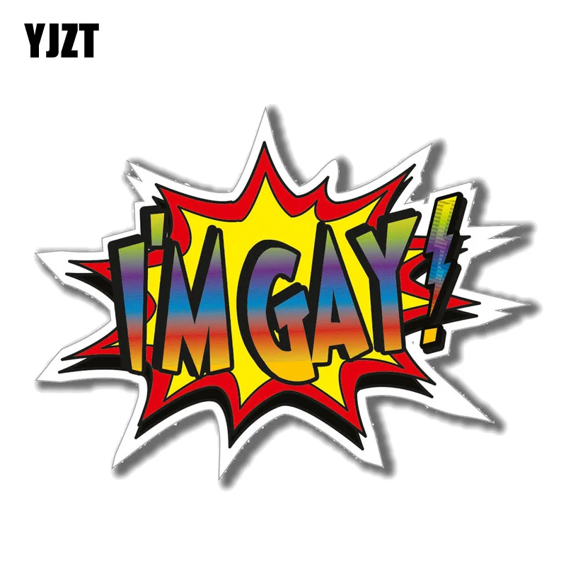 

YJZT 12.7CM*9.3CM I'm Gay Decal Personality Funny Reflective Car Sticker 12-0969