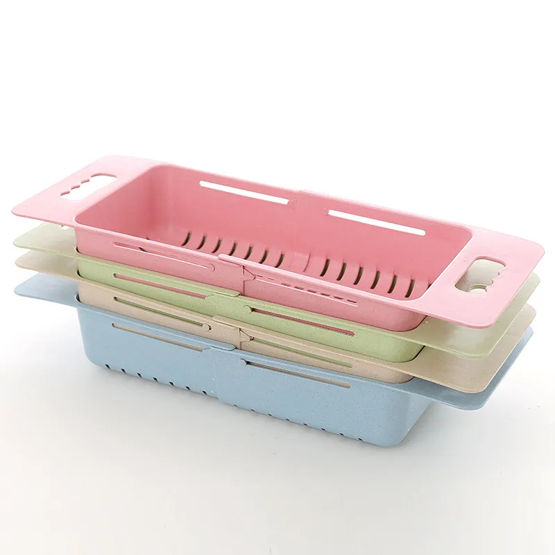 Adjustable Sink Cleaning Basket Creative Vegetable Fruit Household Kitchen Shower Room Practical Appliances Cleaning Caddies