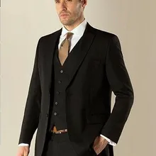 Мужской костюм на выпускной, черный, темно-серый, Свадебный костюм, мужской официальный костюм, костюм для жениха, смокинги(пиджак+ брюки+ жилет+ галстук