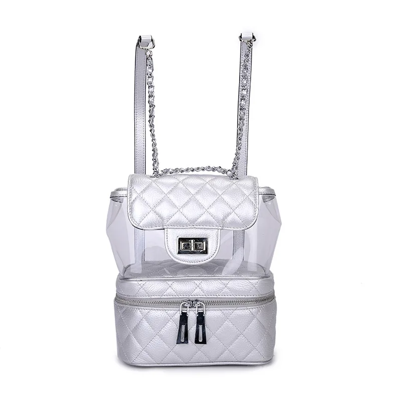 

Vintage PU Leather Rucksack Transparent School College bookbag Laptop Computer Backpack Net Red Bags & Shoes Genuine Leather