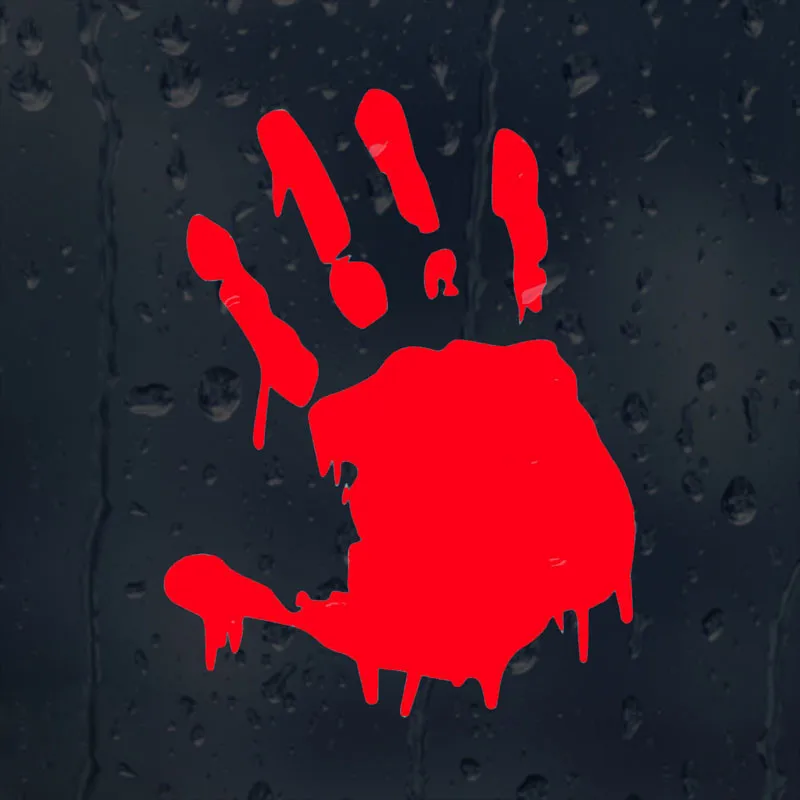 

11.3*15CM Bloody Hand Vinyl Car Window Sticker Motorcycle Emblem Decal Accessories for Jeep Wrangler Renegade Compass Cherokee