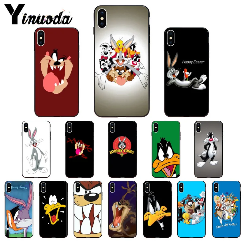 Мягкий чехол Yinuoda Looney tunies для мобильного телефона из ТПУ iPhone 5 5Sx 6 7plus 8 8Plus X XS MAX XR 11