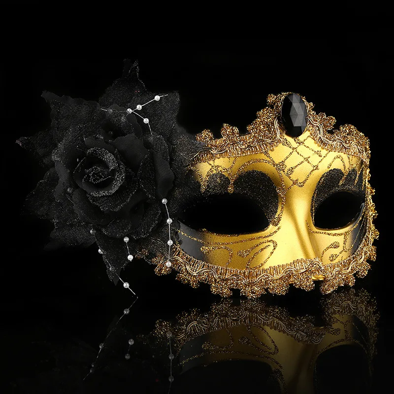 

Multi Color Sexy Venetian Mask With Rose Sexy Half Hallowmas Flower Masks Decor For Womens' Masquerade Party