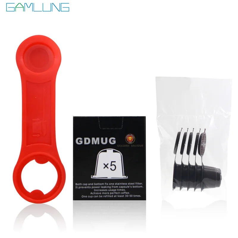 

Espresso refillable Coffee Capsule compatible nespresso set of 5