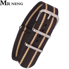 Бренд MR NENG, высокое качество, ремешок для часов 18 мм, 20 мм, 22 мм, ремешок для часов NATO, черный, бежевый цвет, ремешок для часов ZULU nato, ремешок 22 мм