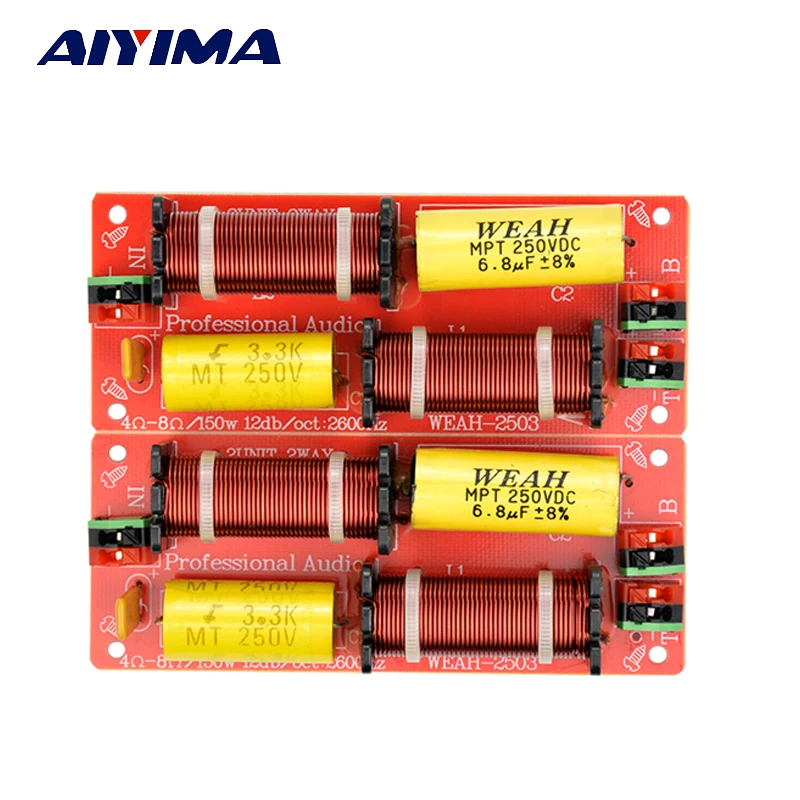 

AIYIMA 2Pcs 150W Professional Speaker Crossover Two Ways HiFi Divider Protection Frequency Divider Board For Home Theater