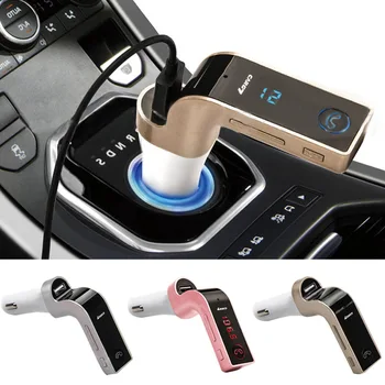 

4-in-1 Handsfree Wireless Bluetooth FM Transmitter G7 + AUX Modulator Car Kit MP3 Player Support SD with LCD Car Accessories
