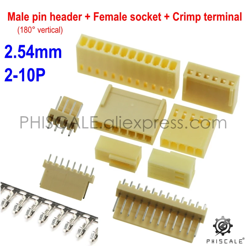 PHISCALE KF2510 2 12Pin 54 мм разъем Наборы мужской штыревой + вертикальное/90 градусов правый