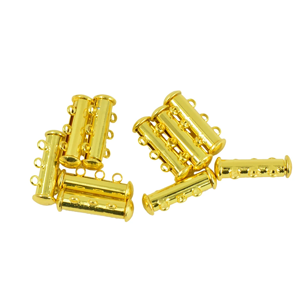 20 Pieces Multi Strand Slide Magnetic Tube Lock Clasp for Necklace Bracelet 