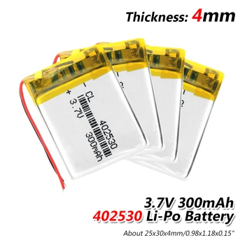 

Rechargeable 3.7V 300mAh Lipo Battery 402530 Lithium Polymer Li-Po li ion Battery Lipo cells For GPS MP3 MP4 Bluetooth Mice