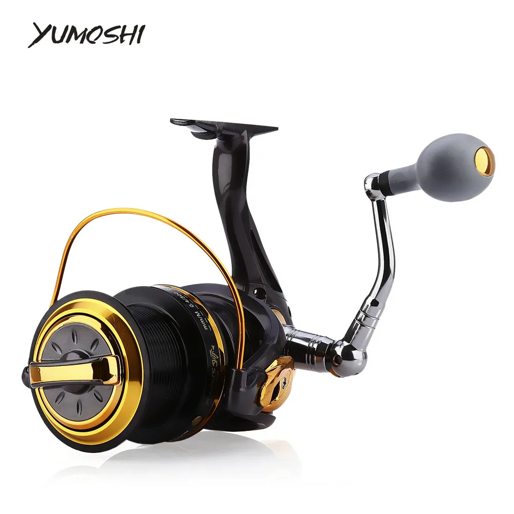 

YUMOSHI Fishing Reels 4.6:1 12+1 Ball Bearing TF8000 TF9000 Aluminum Alloy Spool Spinning Fishing Reel Coil Wheel Fishing Tackle