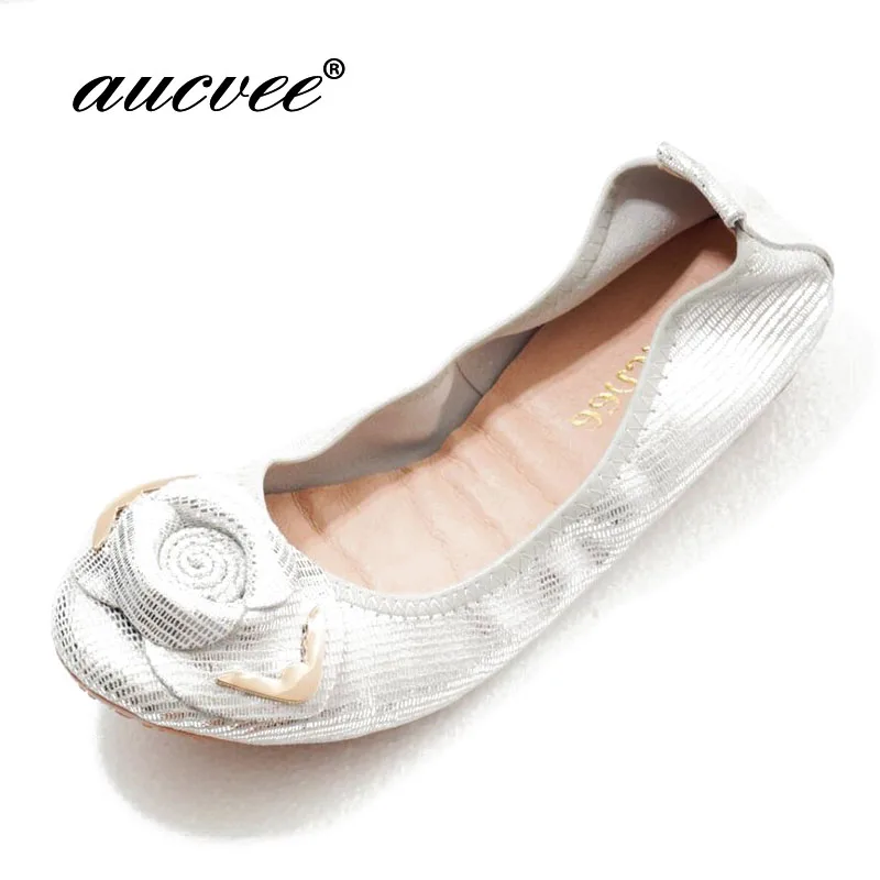 

aucvee Brand Genuine Leather Shoes Women Butterfly-knot Loafers Women Flats Ballet Autumn Casual Flat Shoes Woman M5020