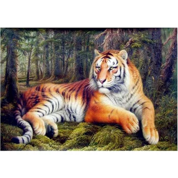 

animal DIY Diamond Painting Needlework 3D Cross stitch Knitting Needles Wedding Decor Painting Diamond Embroidery tiger CQ375