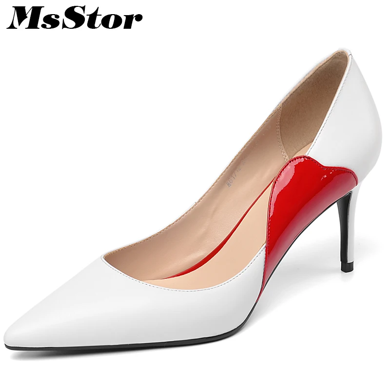 

MsStor Sexy Shallow Spike Heels Women Pumps Fashion Stiletto heel Women Shoes Dress Women High Heels Pumps Black White Shoes