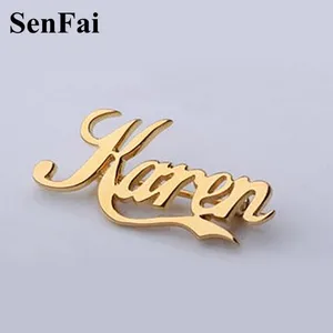 Custom Name Brooches Pins Any Font Monogram Initial Letter Label Brooch Pin For Women Men Graduation Jewelry Party