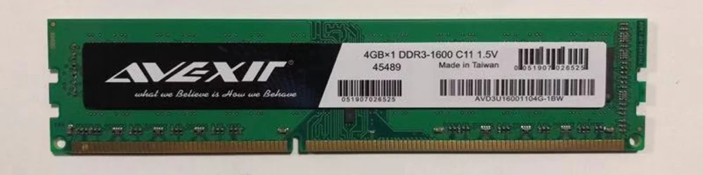 AVEXIR оперативная память DDR3 4 ГБ/8 ГБ 1600 МГц напряжение памяти 1,5 в Настольный PC3-12800 памяти Тип интерфейса 240pin 11-11-11-28 CL = 11 3 года ram s