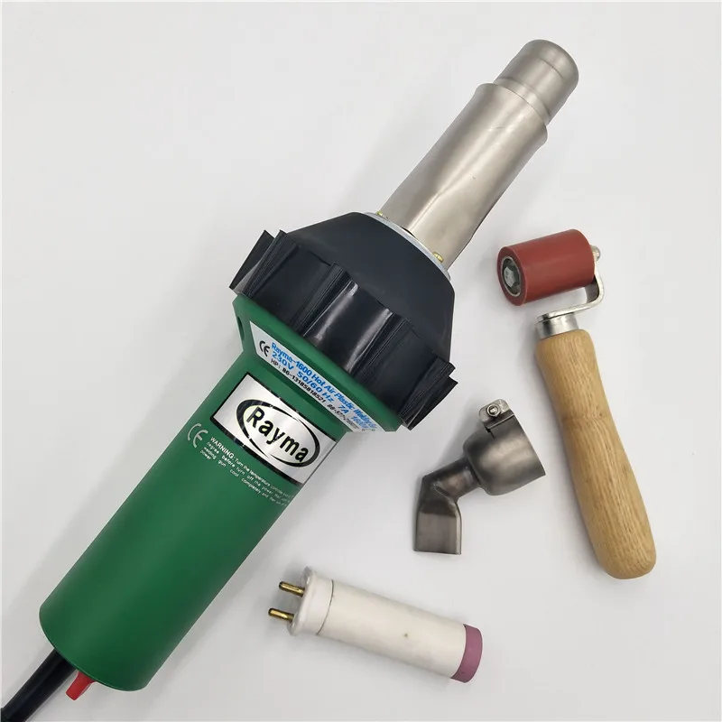 

hot air welder with 20 mm 60 Degree Angled Wide Slot Weld Nozzle and 40 MM roller and 1550w heating element