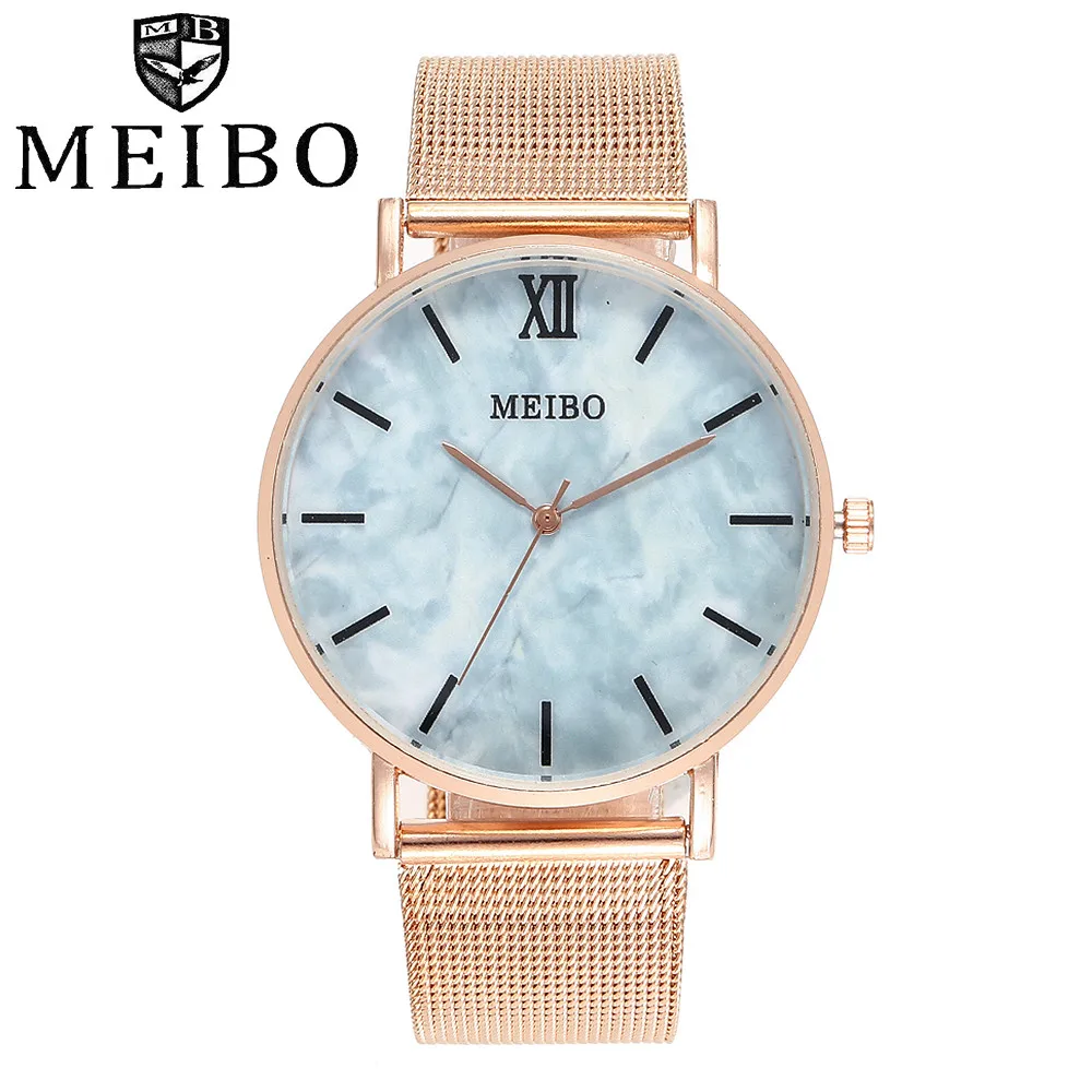 MEIBO Женские повседневные кварцевые часы из нержавеющей стали с мрамором, аналоговые наручные часы, женские часы, новые женские часы, relogio feminino 40y