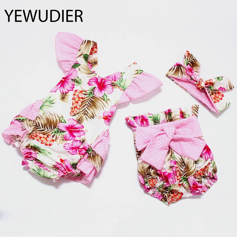 YEWUDIER/Летняя одежда для маленьких девочек комплект одежды новорожденных с